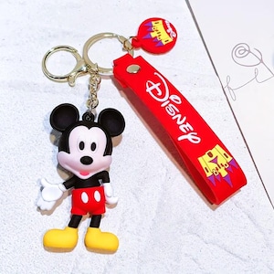 Mickey mouse keyring with wrist strap, Mickey mouse gifts, large Mickey mouse keychains, 3D Mickey mouse keyring, Mickey mouse