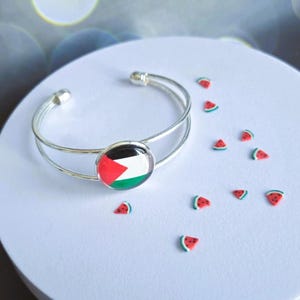 Palestine flag domed bracelet, Palestine  jewellery, Palestine  flag bracelet, Palestine  jewellery gifts,  Palestine gifts