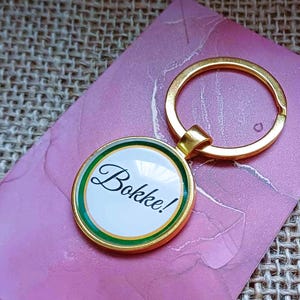 Chaveiro Bokke, chaveiro Bokke, chaveiro de rugby sul-africano Bokke, chaveiro Springboks, rugby sul-africano, adicione pingente de letra personalizado