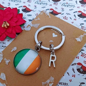 Ireland keyring personalized, Irish keyring gifts, Ireland flag letter keyring, Ireland keychains, Ireland stocking fillers, Irish flag