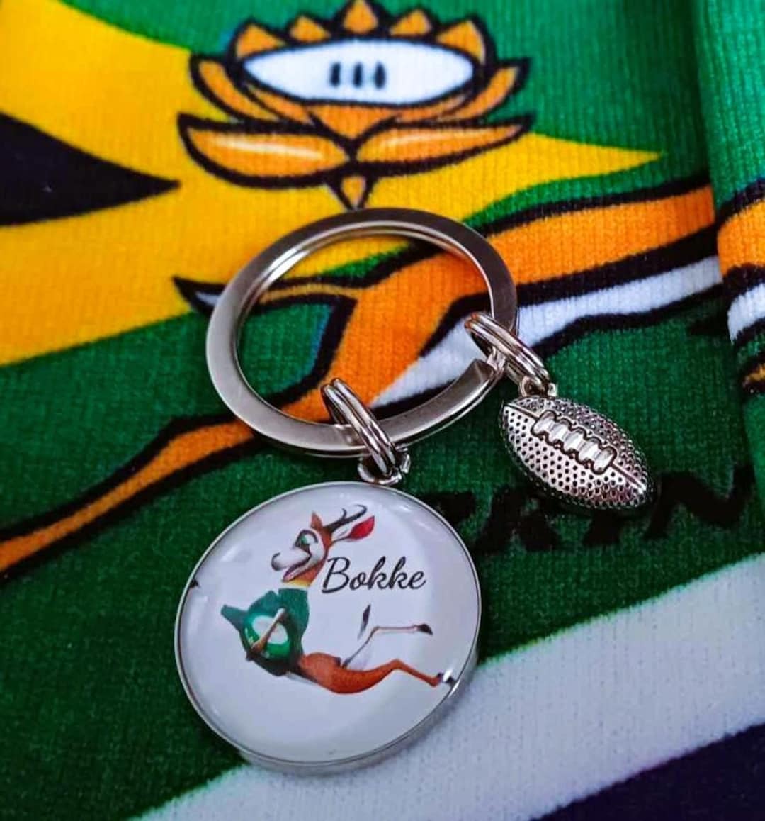 Springboks Key Ring Bokke Keyring, Bokke Keychain, Bokke South African Rugby Keyring ...