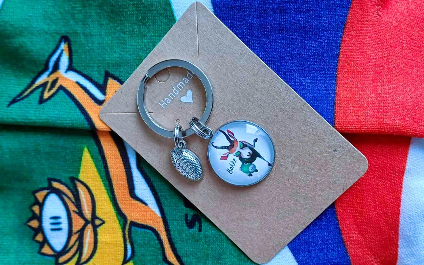 Springboks Key Ring Bokke Keyring, Bokke Keychain, Bokke South African Rugby Keyring ...