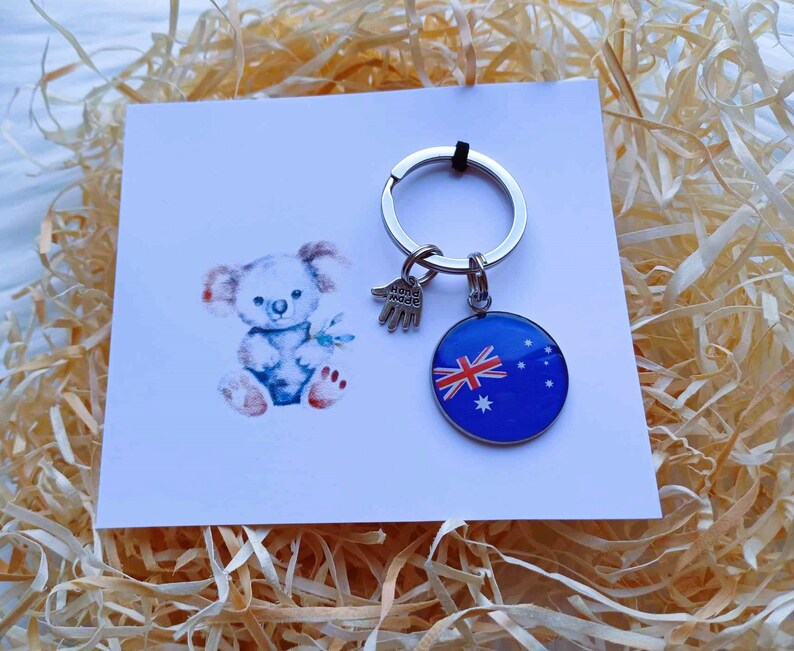 Australian Keyring , Australia Keychain, Australia Flag Bagcharm