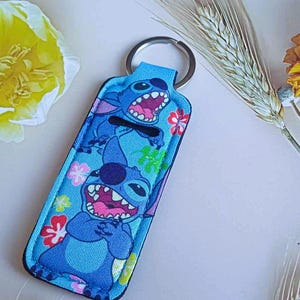 Stitch Lip Balm Keychain,  stitch lip balm keyring, stitch keychain, stitch keyring, stitch gifts, stitch