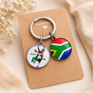 Bokke keyring, Bokke keychain, Bokke South African rugby keyring, Springboks keyring, South African rugby, Springbok rugby, SA rugby, bokke