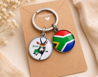 Bokke keyring, Bokke keychain, Bokke South African rugby keyring, Springboks keyring, South African rugby, Springbok rugby, SA rugby, bokke
