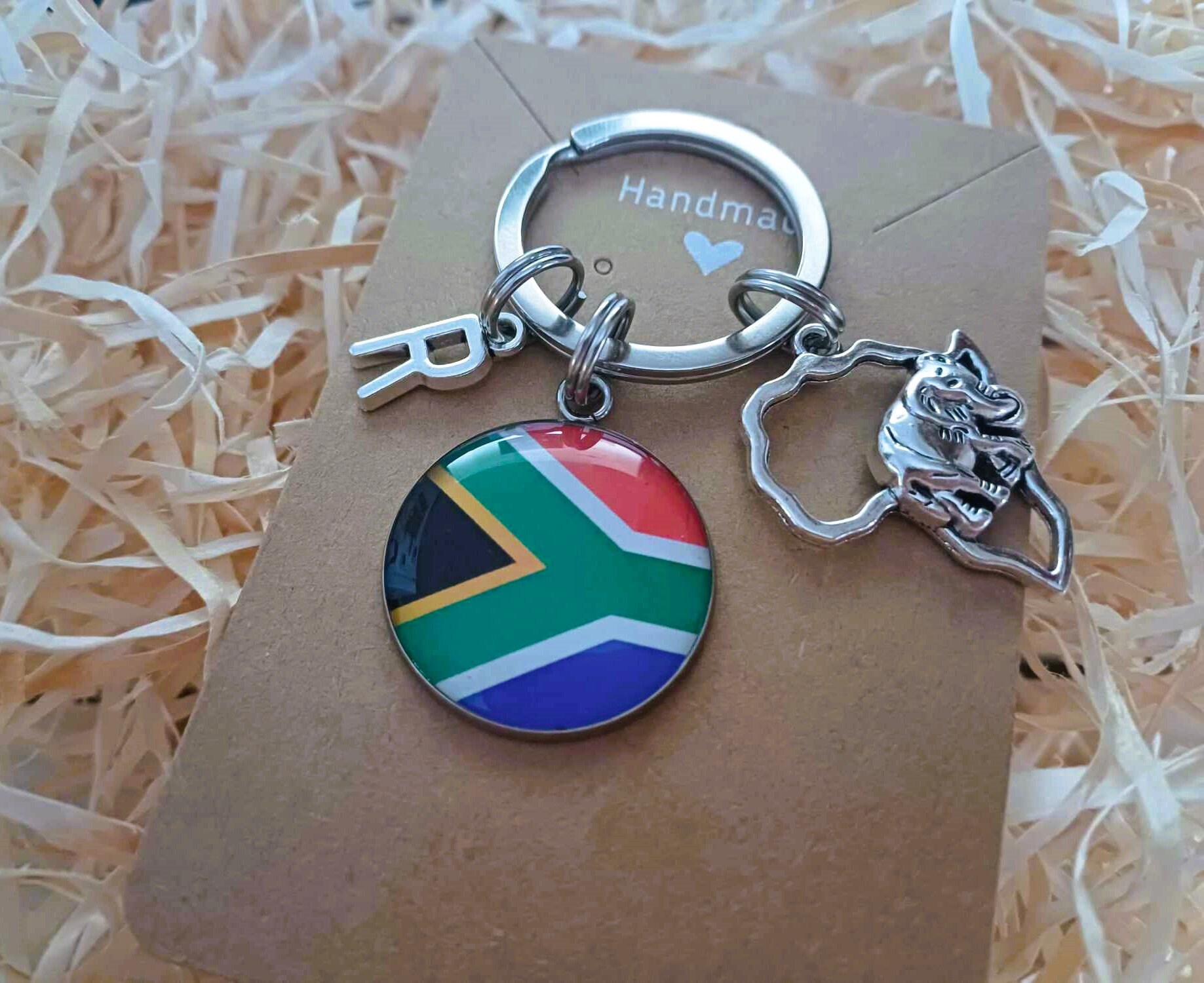 South African Keyring Letter Personalized, Africa Charm Keyring. South ...