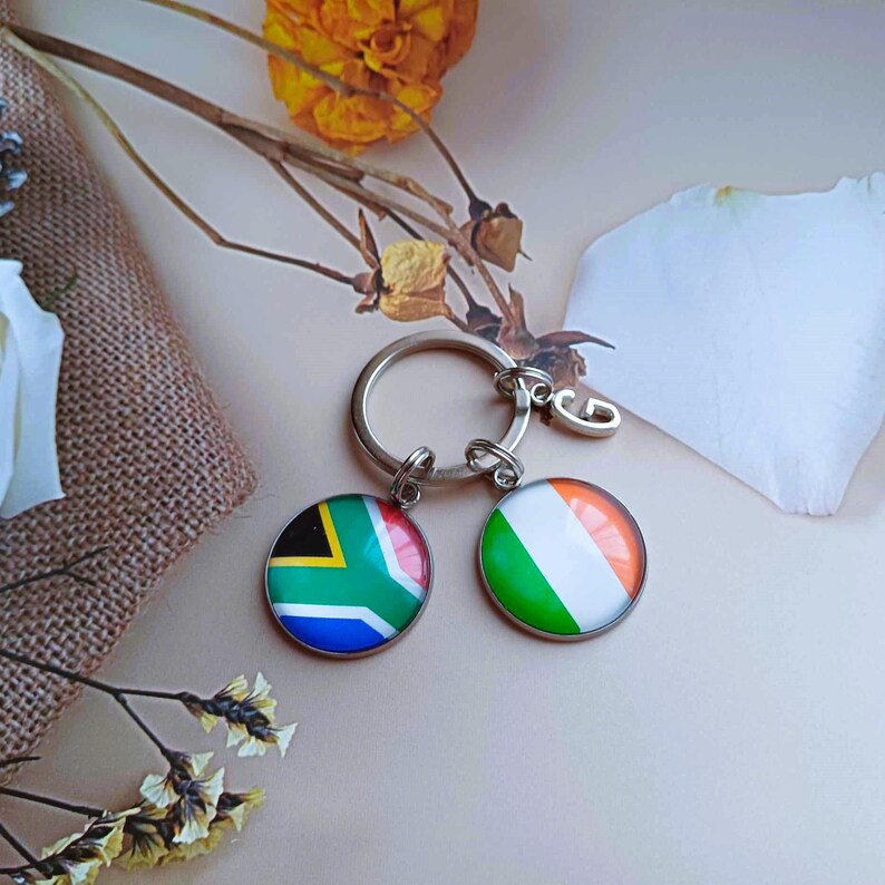 South African Flag and Ireland Flag Keyring, South Africa Flag Keyring ...