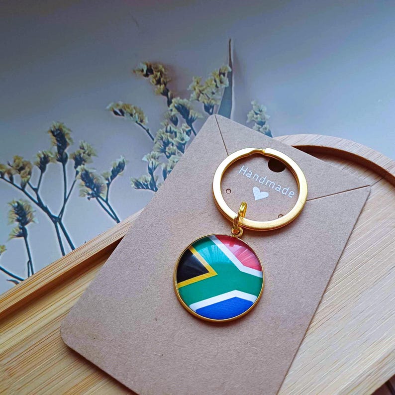 South African Flag Keyring, South African Flag Domed Keyring, South ...