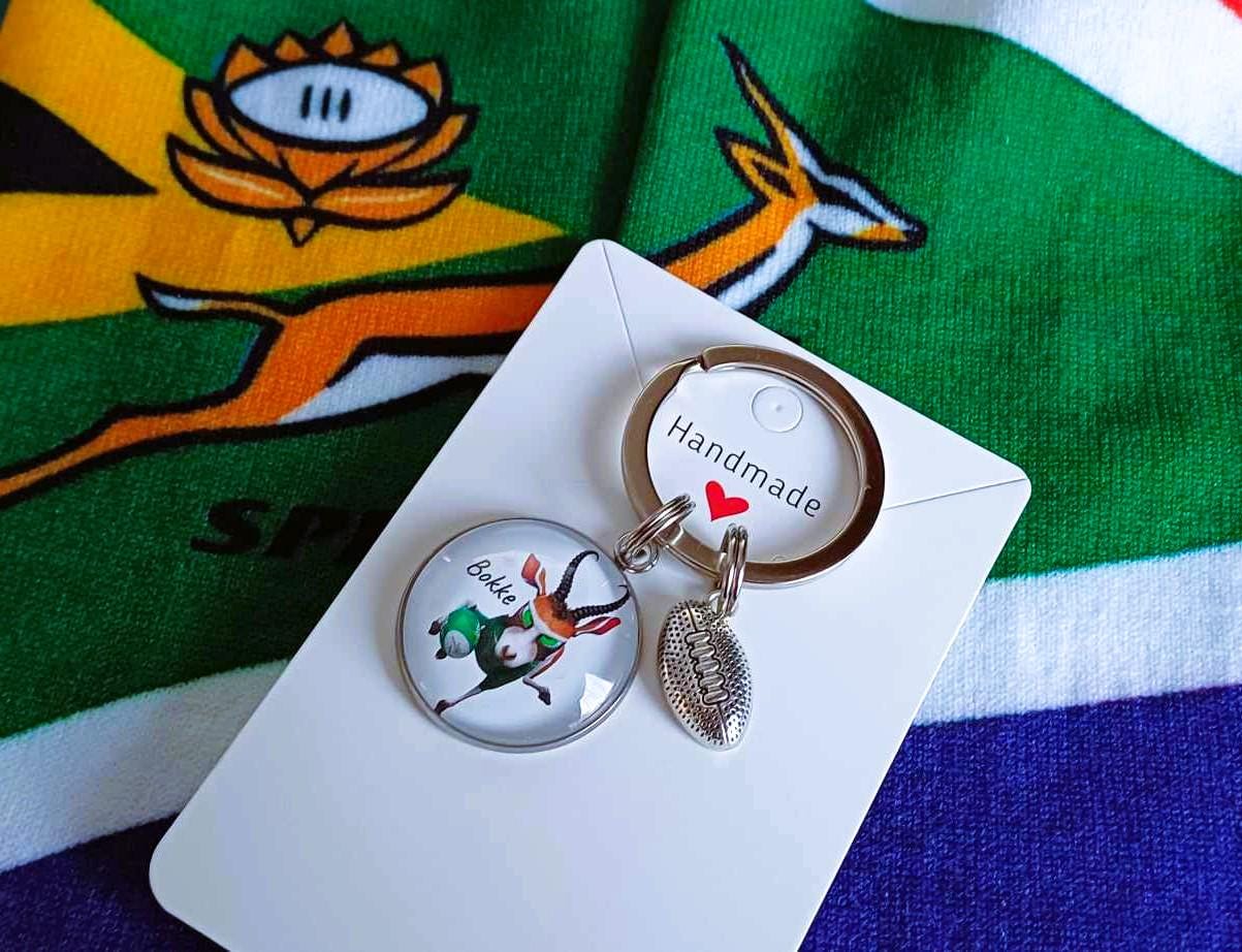 Springboks Key Ring Bokke Keyring, Bokke Keychain, Bokke South African Rugby Keyring ...
