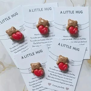 Pocket Hug teddy bear, Stress Gift, Pocket hug, Gift for kids, Gift for Her, worry gift, grief gift, small gift, friendship gift
