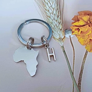 Africa map charm keyring, Africa keyring,  keyring, personalised gifts, personalised keyrings, Africa map keyring