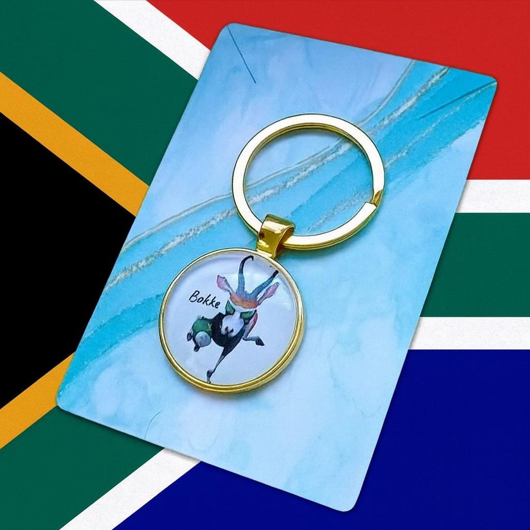 Springboks Key Ring Bokke Keyring, Bokke Keychain, Bokke South African Rugby Keyring ...