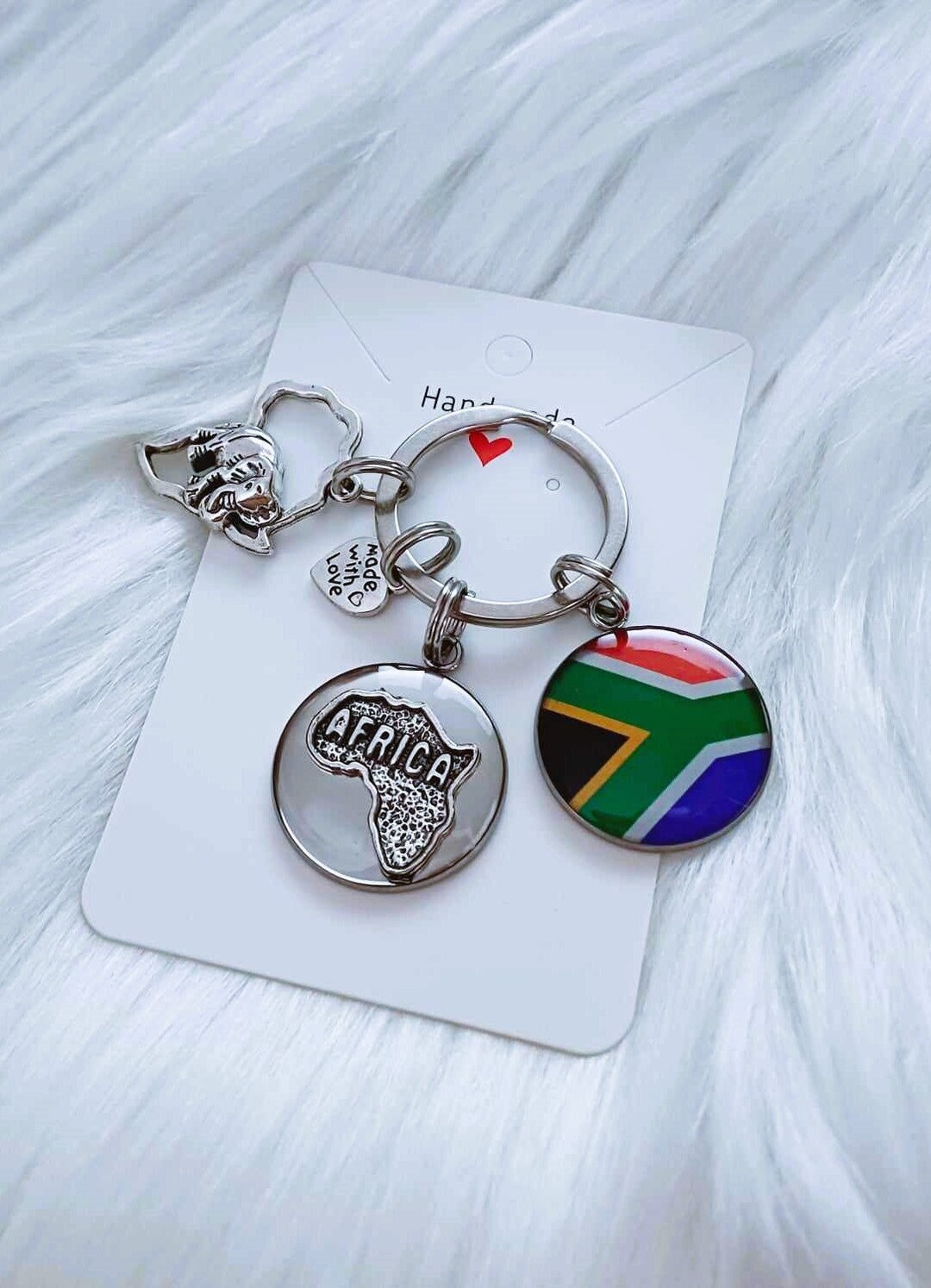 South African Keyring South Africa Flag Keyring Elephant Bag Etsy