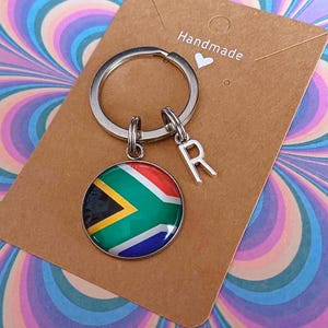 Chaveiro com letra personalizada em formato de cúpula sul-africana, chaveiro com pingente da África. Presentes sul-africanos. África do Sul. Chaveiros. Chaveiro da África do Sul