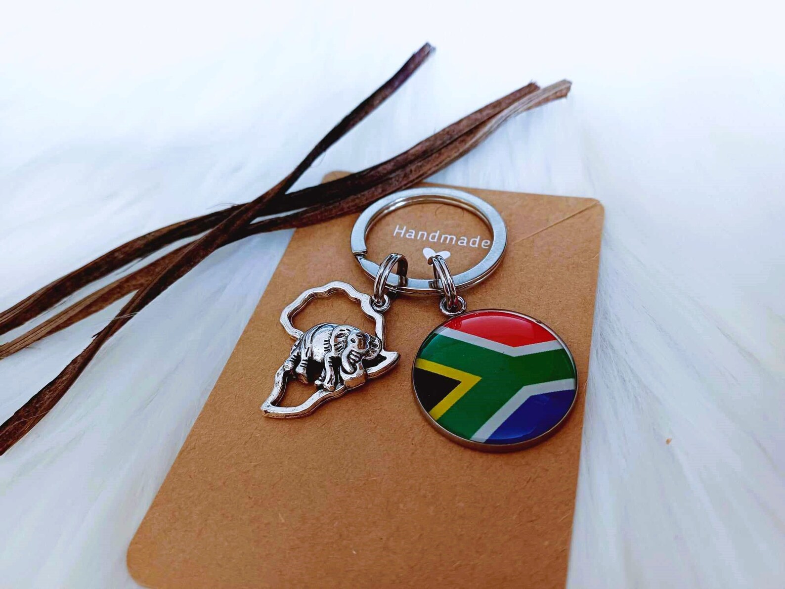 South African Keyring South Africa Flag Keyring Elephant Bag Etsy