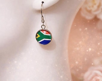 South Africa flag earrings, South Africa  earrings,  earrings, Africa earrings, resin jewellery, South Africa accessories, SA rugby earrings