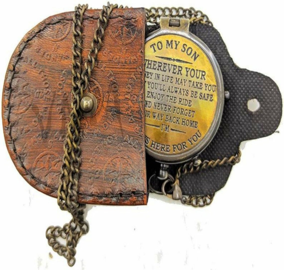 Engraved Brass Compass Gift to My Son/nautical Gift for Son Etsy UK