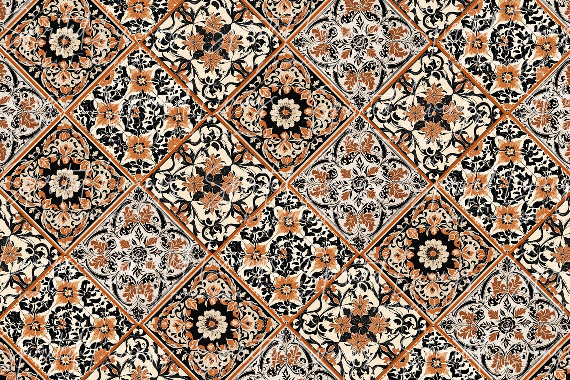 Vintage Inspired Floral Spanish Tile Pattern "meet Me in San Juan ...