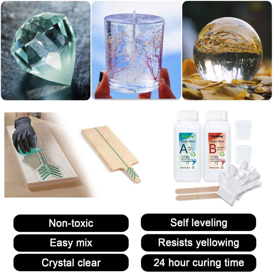 Epoxy Resin Clear Crystal Coating Kit2 Part Casting Resin for Etsy