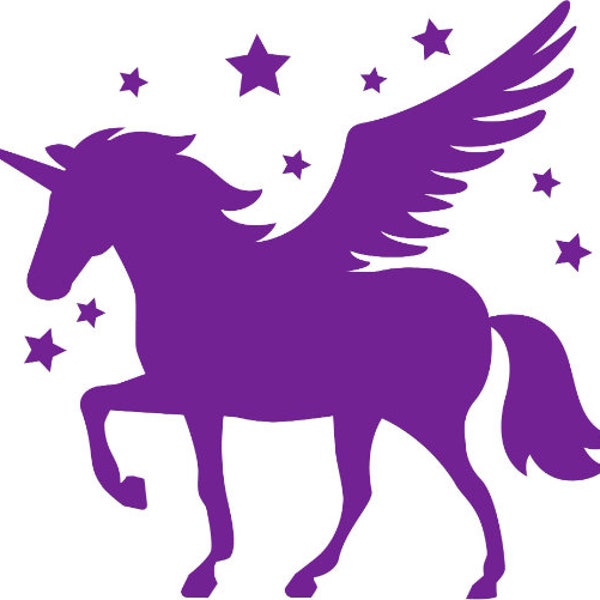 Bügelbild "Pegasus" Einhorn in verschiedenen Folien/ Farben.