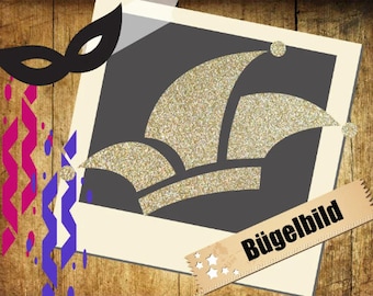 Iron-on image "Carnival hat" in various foils/ colours.