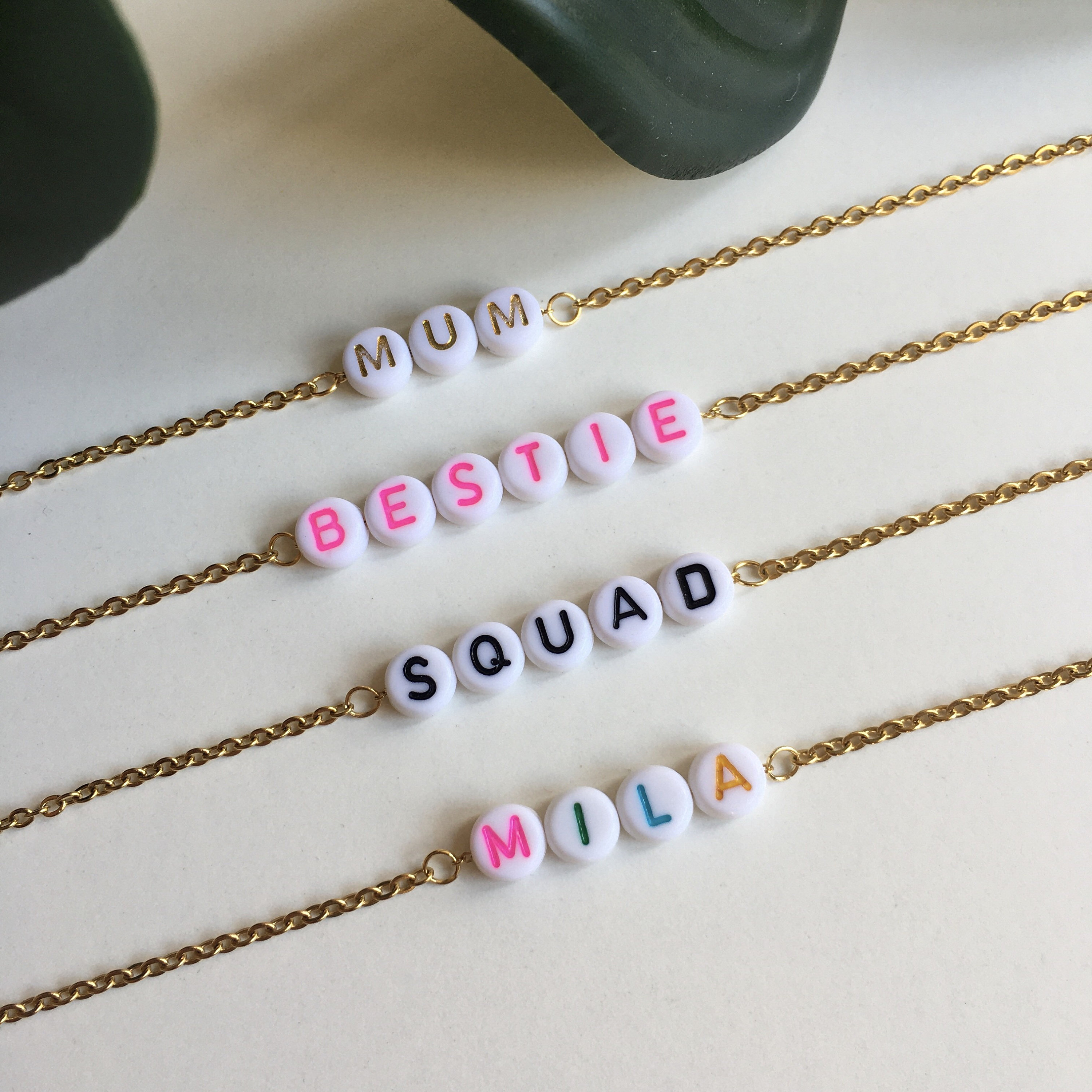 Custom Name Bracelet Personalised Bracelet Beaded Name Etsy