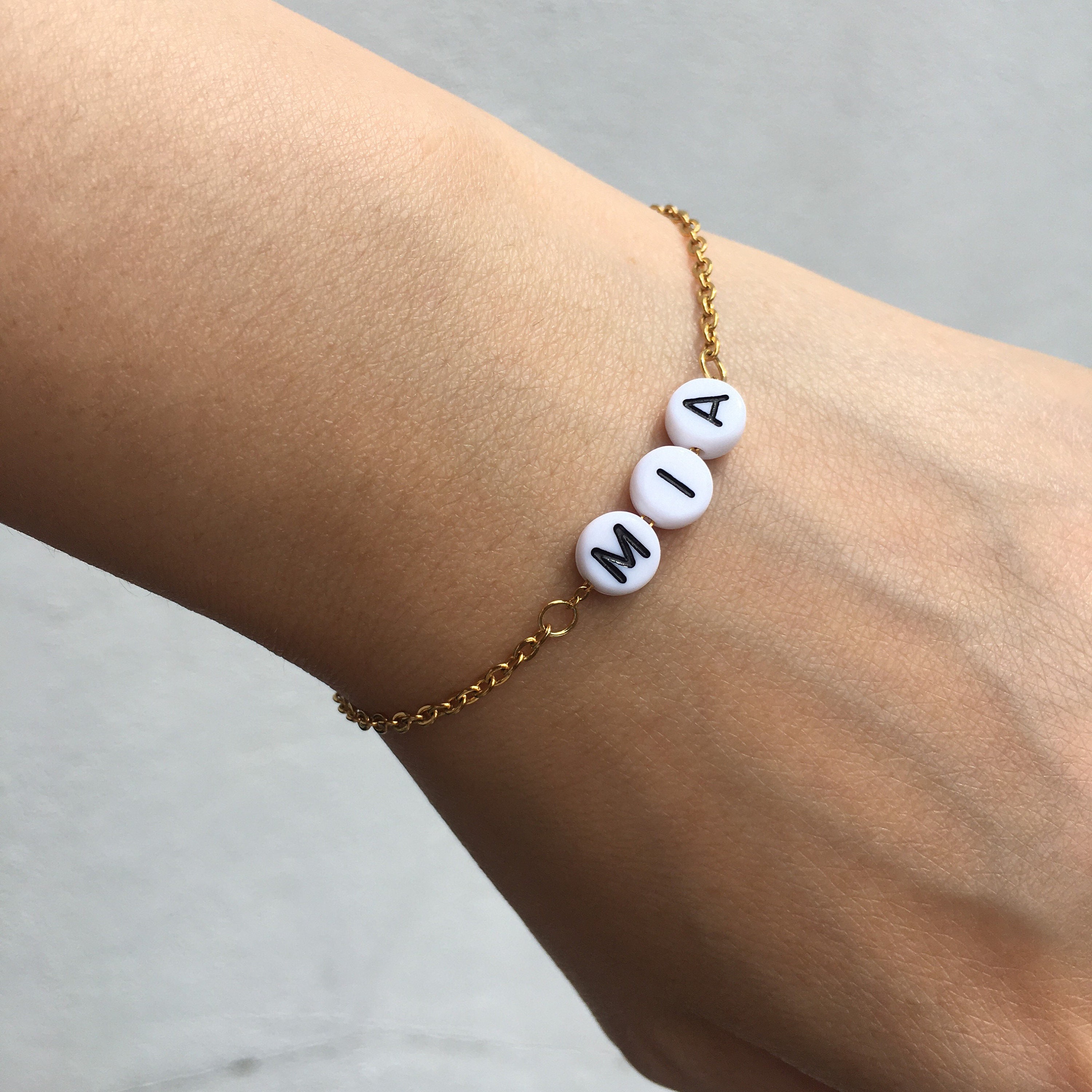 Custom Name Bracelet Personalised Bracelet Beaded Name Etsy