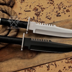 Custom Handmade Rambo First Blood Part 2 Compass Bowie Knife | Handmade Movie Replica | Personalized Gift | Birthday, Anniversary