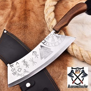 Viking Pizza Cutter- Custom Hand-Forged J2 Tool Steel Pizza Knife | Perfect Best Man Gift|Unique Birthday & Anniversary Present for Him