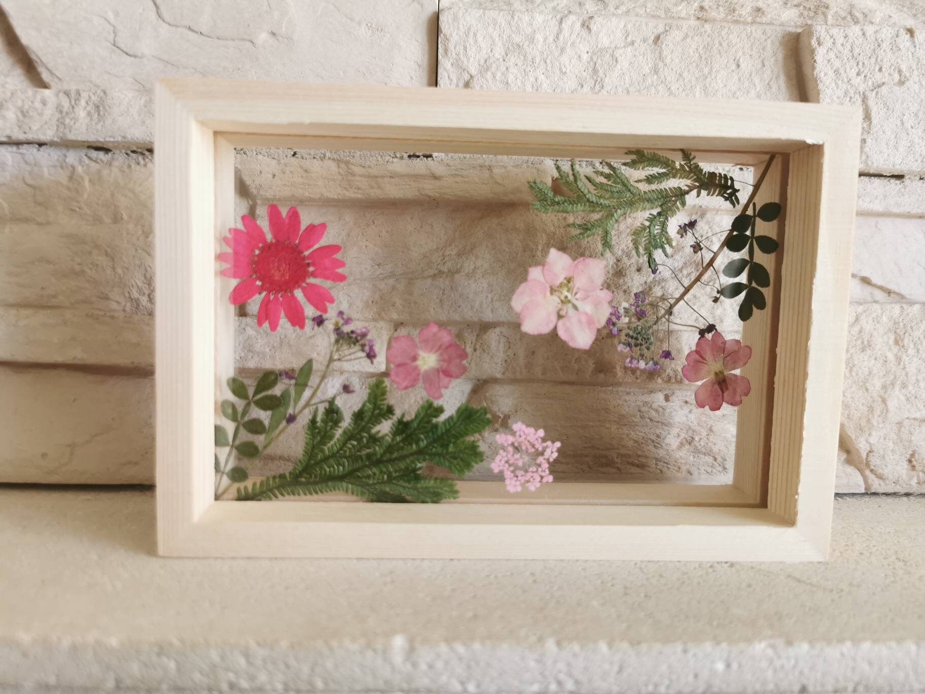 Cadre Bois, Fleurs Séchées