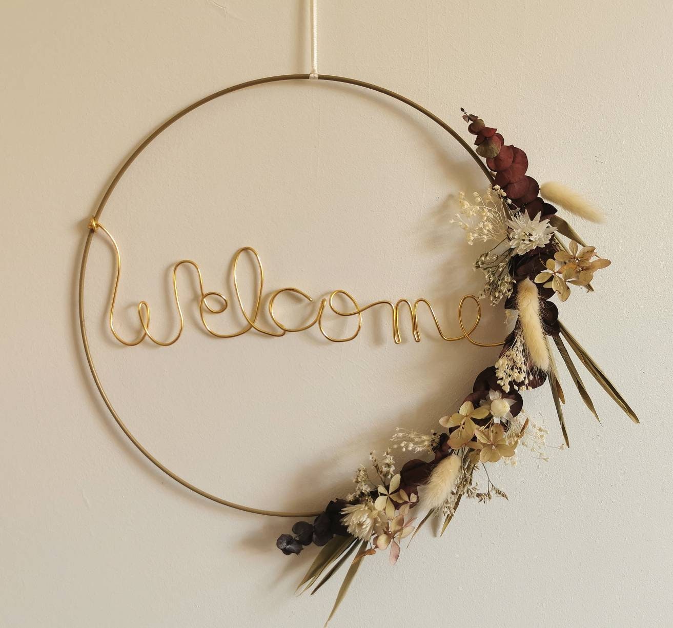 Couronne Fleurs Séchées Welcome