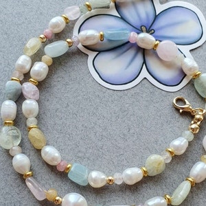 Pastel Beaded Necklace, Pearl Beaded Choker, Candy Necklace, Rainbow Beaded Necklace, Trendy Summer Jewelry
