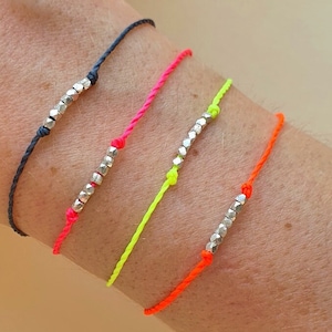 Wunscharmband, Freundschaftsarmband, Sterling Silber Armband, Wasserdichtes Armband, Neon Armband