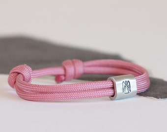 Schutzengel Armband aus Segeltau handgestempelt, Engel, Liebe, Frieden