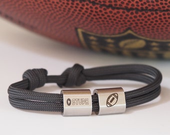 Engraved bracelet football, personalized, logo, Stuph