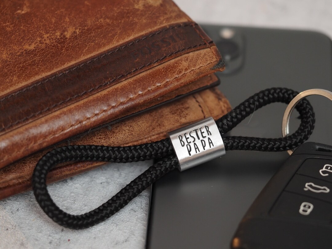 Best Dad Keychain Hand-stamped From Sailing Rope, Father's Day
