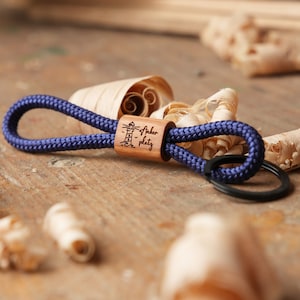 Porte-clés en bois personnalisé en corde à voile | Ancrage | phare