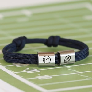 bracelet logo personnalisé souhaité sport, myjori, football, acier inoxydable
