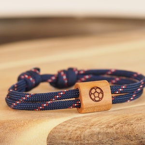 myjori Hang Loose Surfer Wooden Bracelet, sailing rope, bracelet with engraving image 8