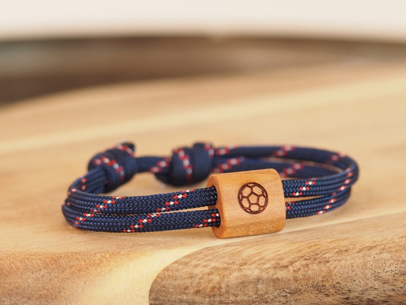 myjori Hang Loose Surfer Wooden Bracelet, sailing rope, bracelet with engraving image 8