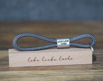 Personalised keychain made of saildew hand-stamped | Live Love Lache