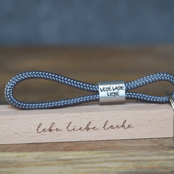 Personalised keychain made of saildew hand-stamped | Live Love Lache