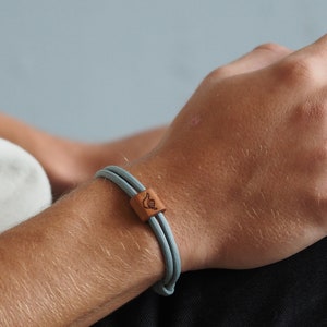 myjori Hang Loose Surfer Houten Armband, zeiltouw, armband met gravure