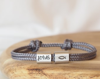 Armband gepersonaliseerd met gravure met de hand gestempeld voor doop, communie, verjaardag, terug naar school, vormsel