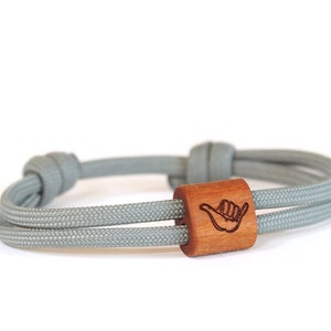 myjori Hang Loose Surfer Wooden Bracelet, sailing rope, bracelet with engraving image 10