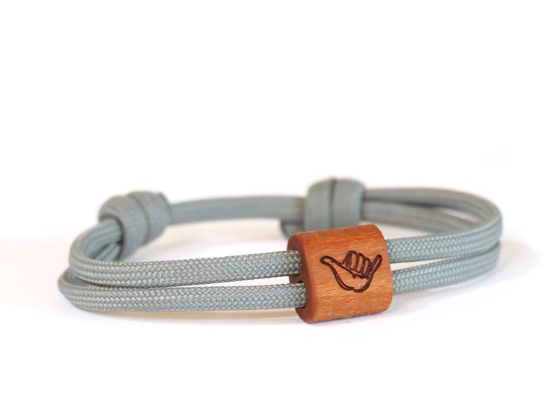 myjori Hang Loose Surfer Wooden Bracelet, sailing rope, bracelet with engraving image 10