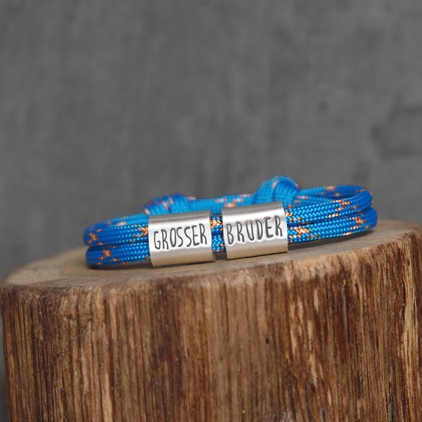 Armband Grosser Bruder personalisiert mit Gravur handgestempelt | Geschenk Geschwister |