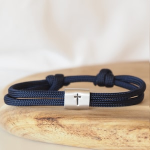 Communie kruisarmband gepersonaliseerd met gravure met de hand gestempeld voor doop, verjaardag, terug naar school, bevestiging