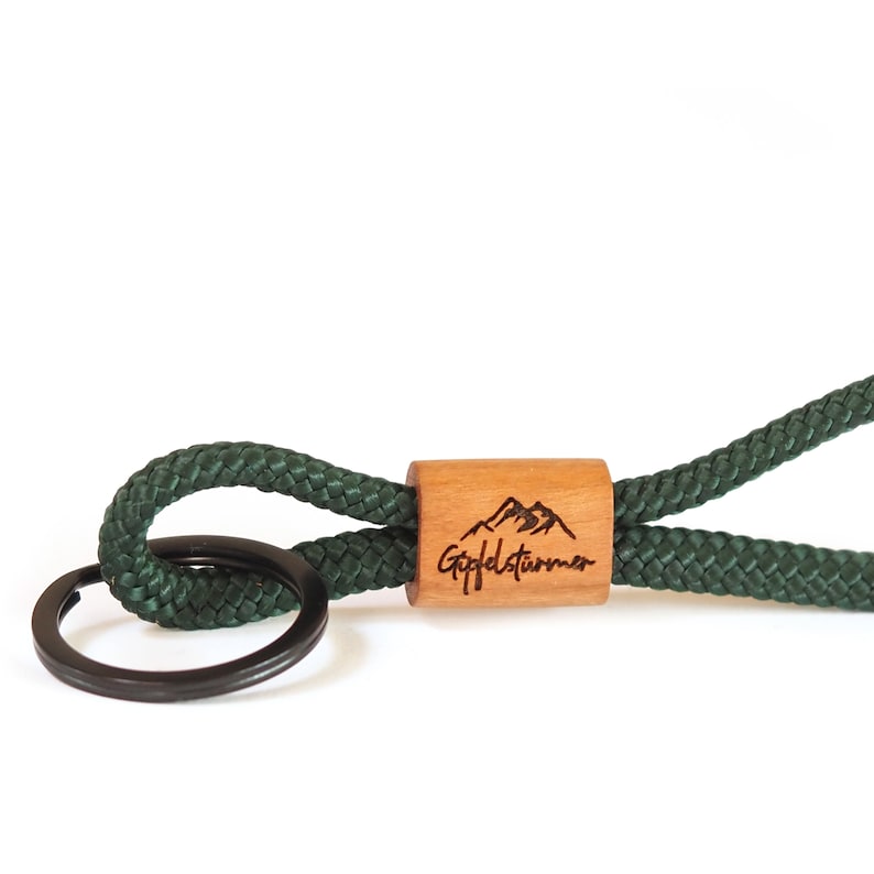 Personalized wooden keychain made of sailing rope mountain Summiteer image 6